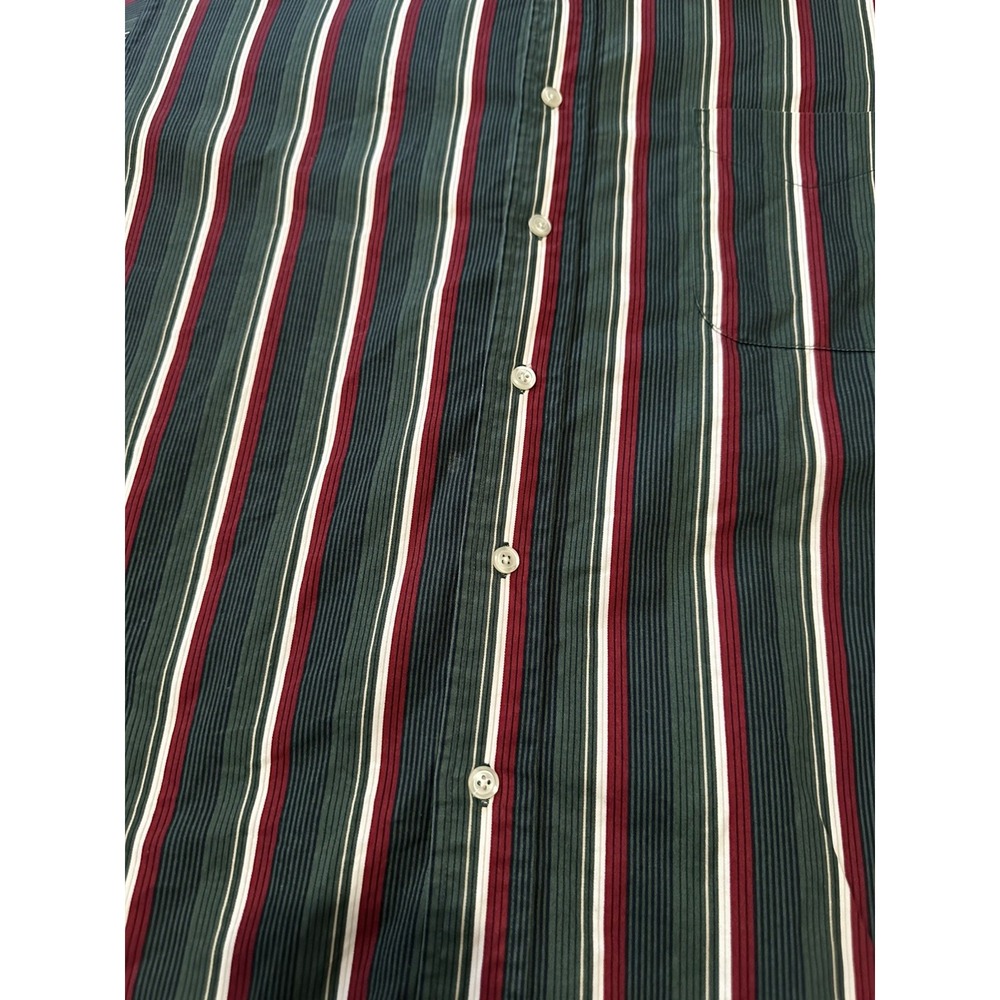 Hunt Club XL Cotton Button Up Short Sleeve Men's Collared Striped Shirt VTG - Picture 2 of 10